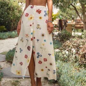 VRG Girl Love Language Midi Skirt Floral